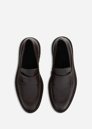 Moccasin Loafers in Calf Skin Leather - Chocolate - CO Collections